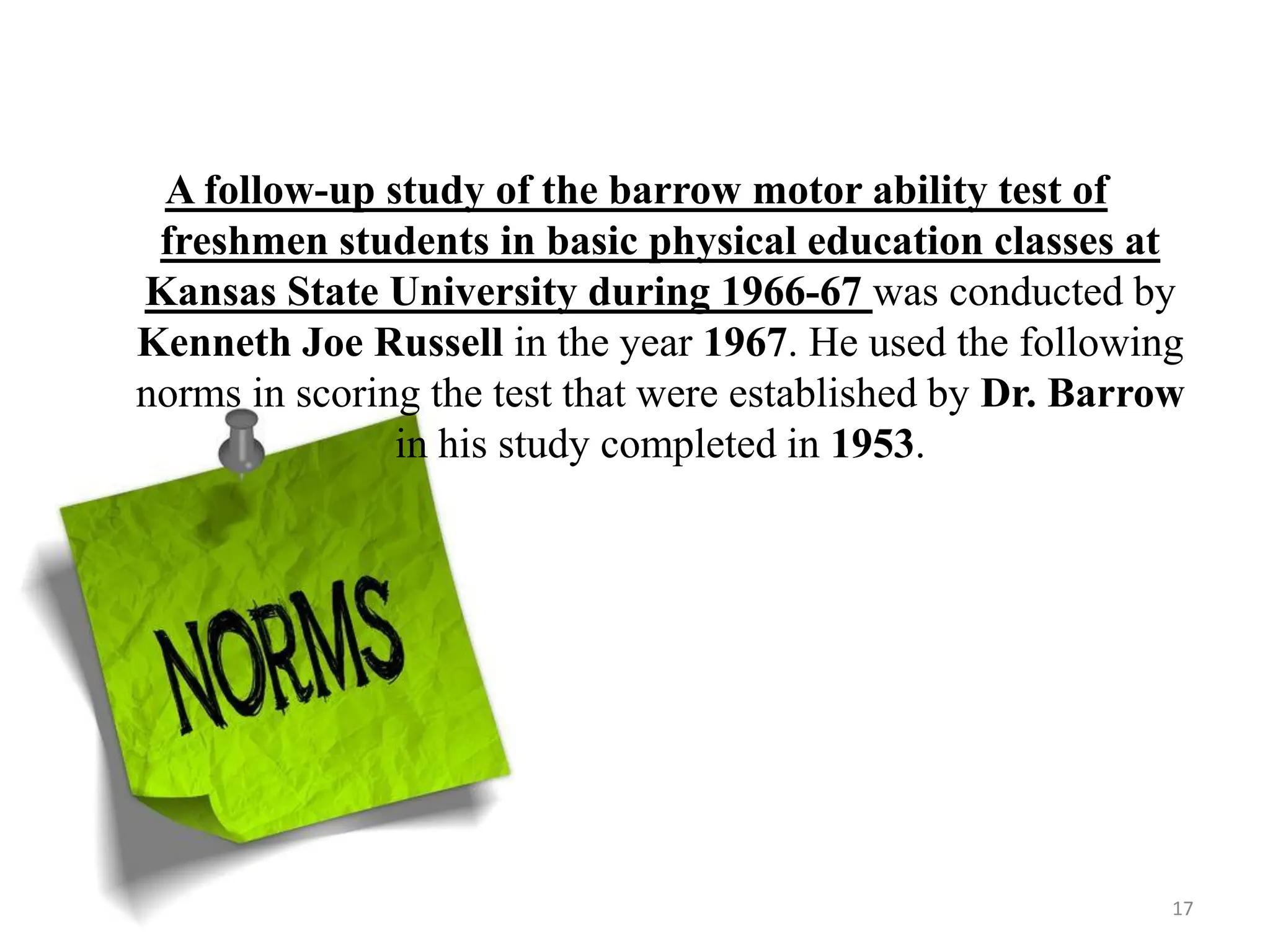 Barwal Test Barrow Motor Ability Test - TEST, MEASUREMENT AND EVALUATION IN ...