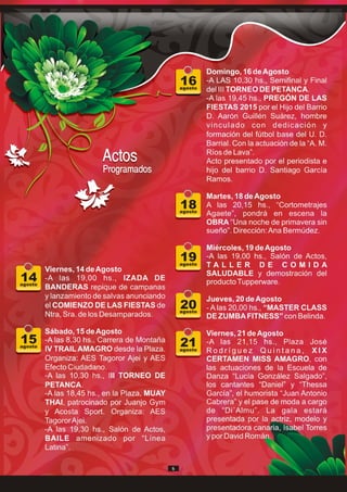 Programa de las Fiestas de Barrial 2015