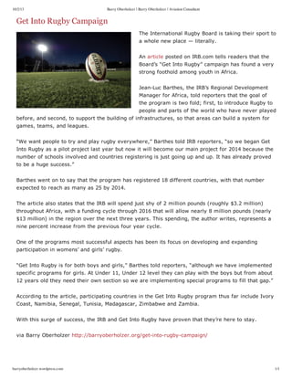 Get Into Rugby Campaign