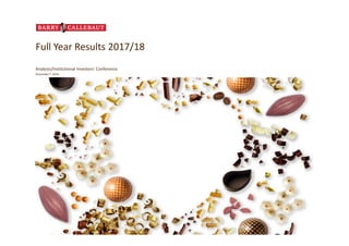 Analysts/Institutional Investors’ Conference
November 7, 2018
November 7, 2018
Full Year Results 2017/18
 
