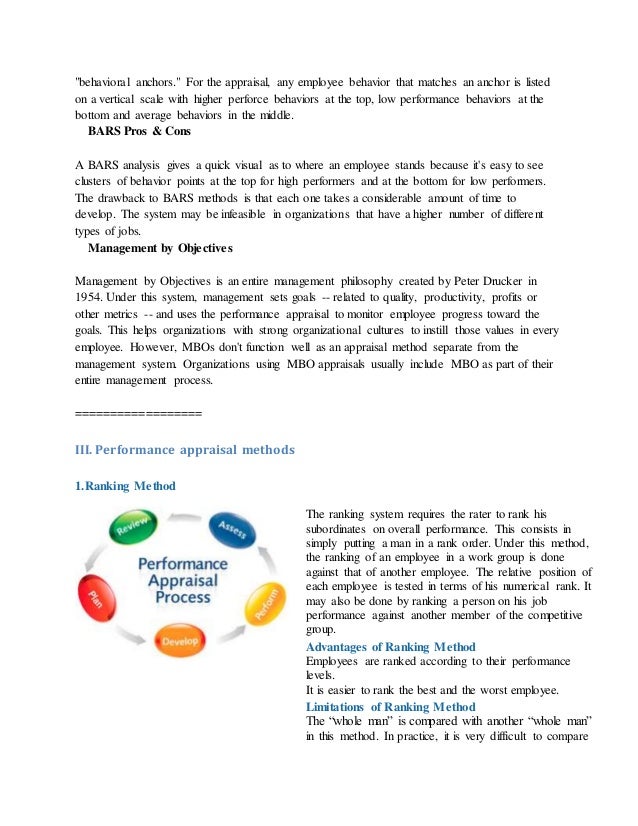 Bars method of performance appraisal