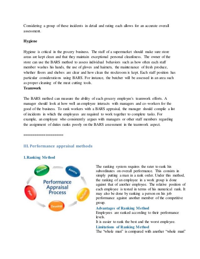 Bars performance appraisal