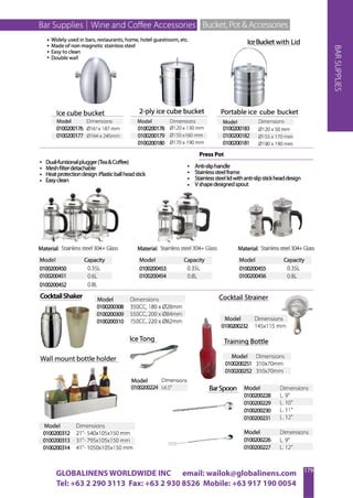 GLOBALINENS WORLDWIDE INC email: wailok@globalinens.com
Tel: +63 2 290 3113 Fax: +63 2 930 8526 Mobile: +63 917 190 0054
 