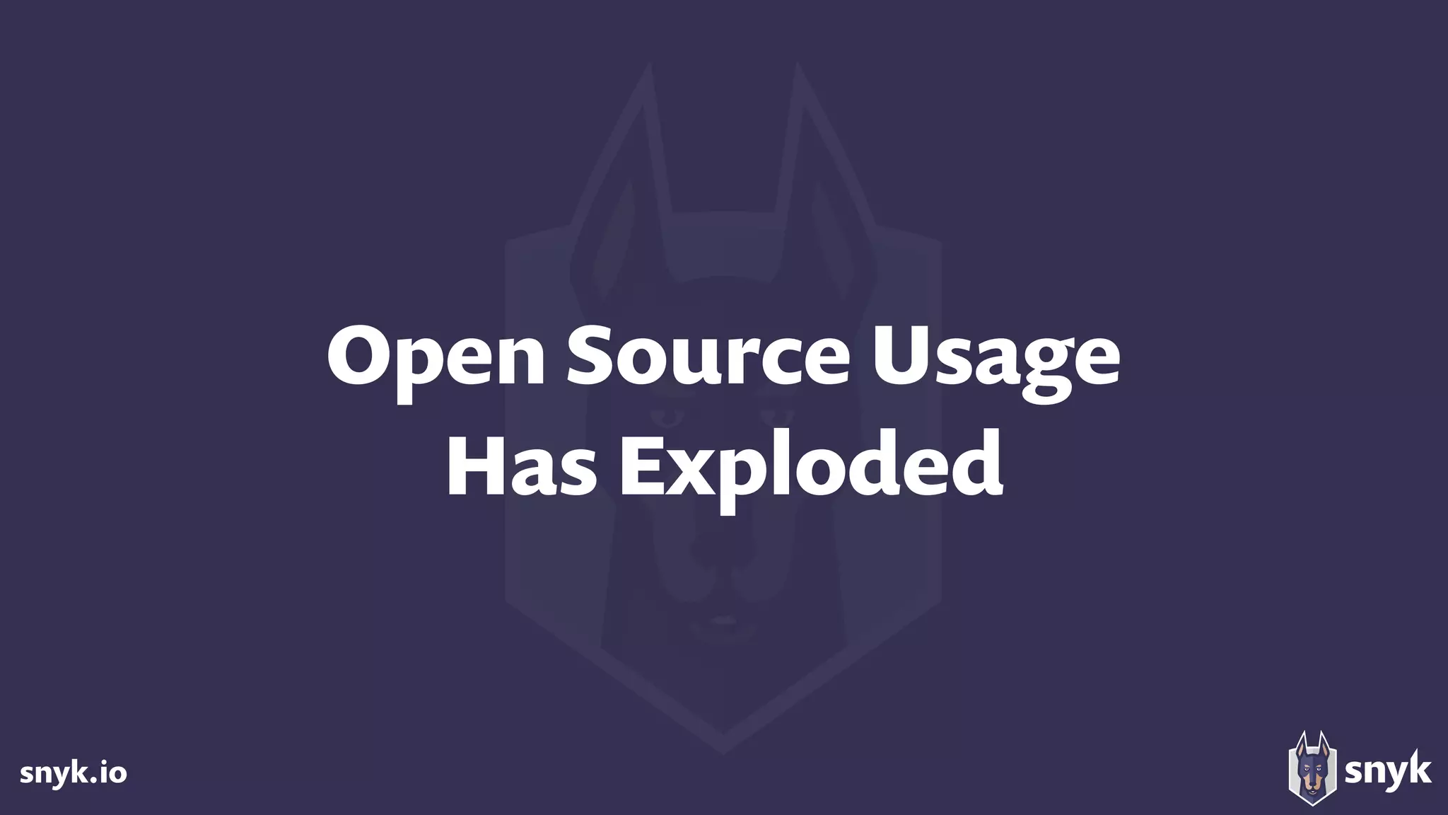snyk.io
Open Source Usage  
Has Exploded
 