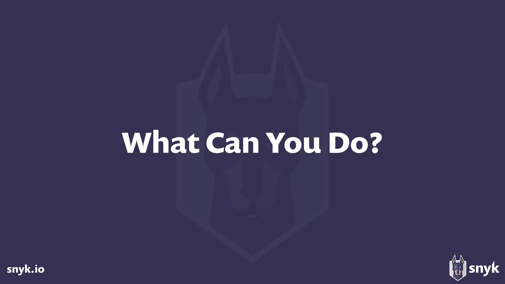 snyk.io
What Can You Do?
 
