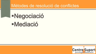 Mètodes de resolució de conflictes

Negociació
Mediació
 