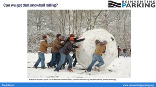 Canwegetthatsnowballrolling?
Paul Barter www.reinventingparking.org
By Kamyar Adl (Flickr) [CC BY 2.0] via Wikimedia Commons https://commons.wikimedia.org/wiki/File%3AGiant_snowball_Oxford.jpg
 