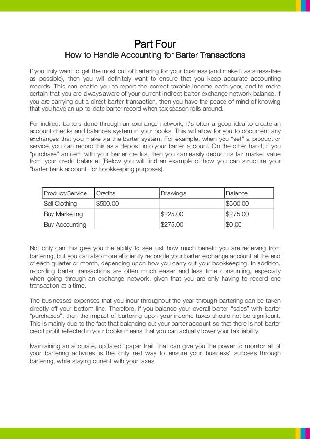 sample barter agreement
