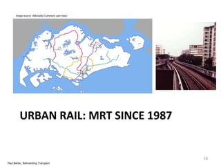 Image source: Wikimedia Commons user Vsion

URBAN RAIL: MRT SINCE 1987

18
Paul Barter, Reinventing Transport

 