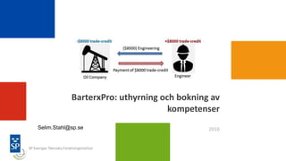 BarterxPro: uthyrning och bokning av
kompetenser
2016Selim.Stahl@sp.se
 