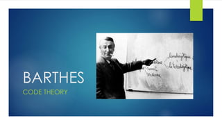 BARTHES 
CODE THEORY 
 