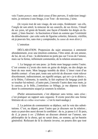 Barthes Fragments D Un Discours Amoureux