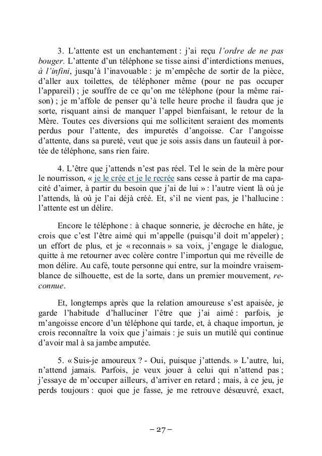 Barthes Fragments D Un Discours Amoureux