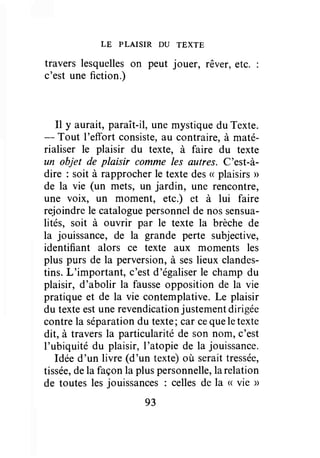 Barthes    le plaisir du texte