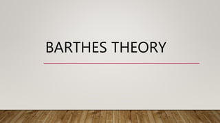 BARTHES THEORY
 
