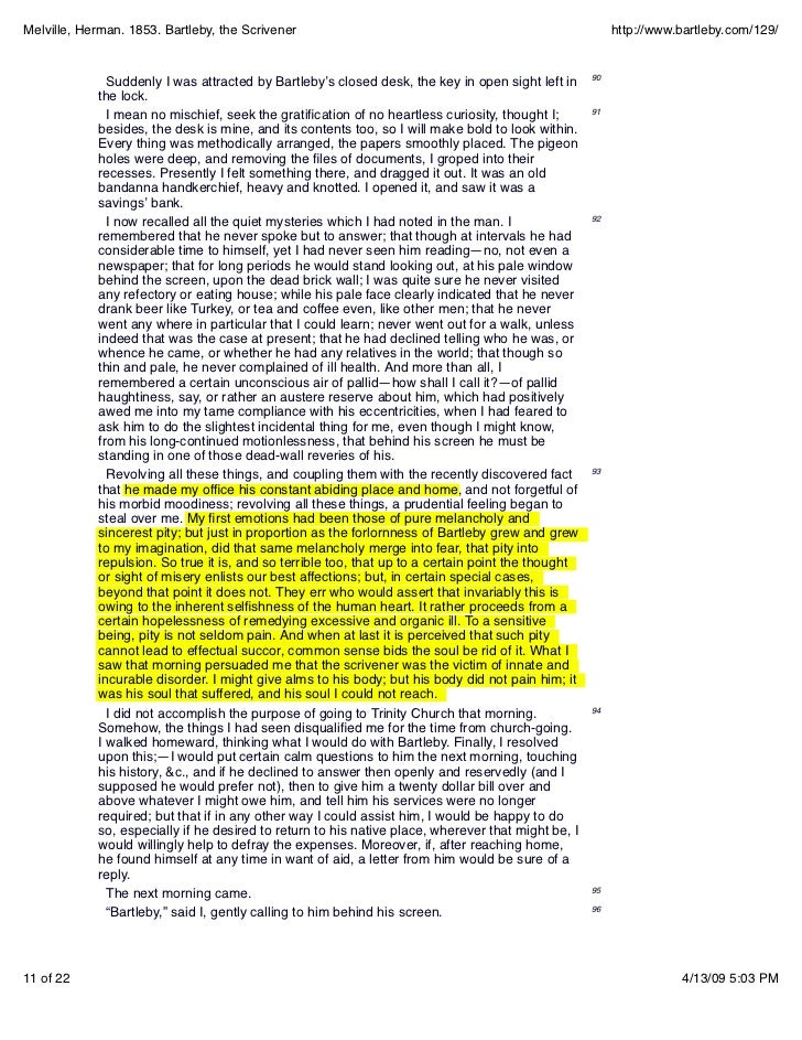 bartleby the scrivener analysis bartleby the scrivener analysis