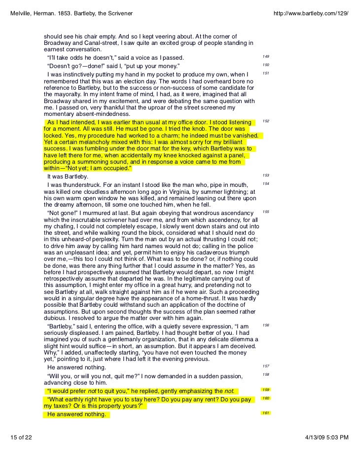 Bartleby The Scrivener