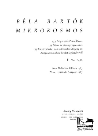 Bartok   mikrokosmos vol.1