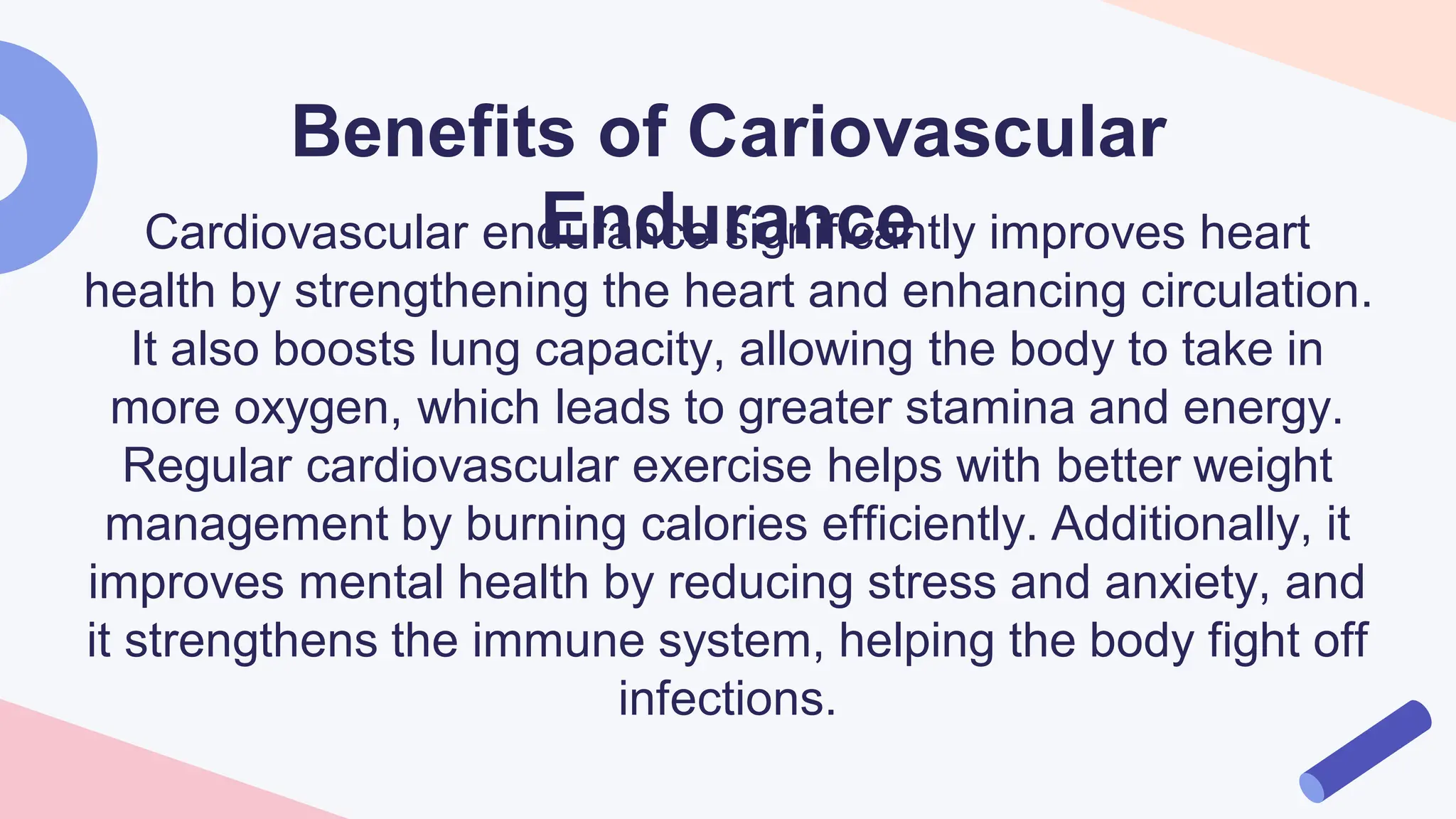 Cardiovascular Endurance and Its Benefits PPT