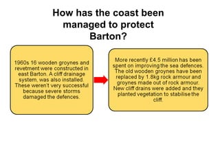 How has the coast been managed to protect Barton? 