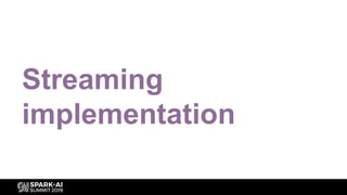 Streaming
implementation
 