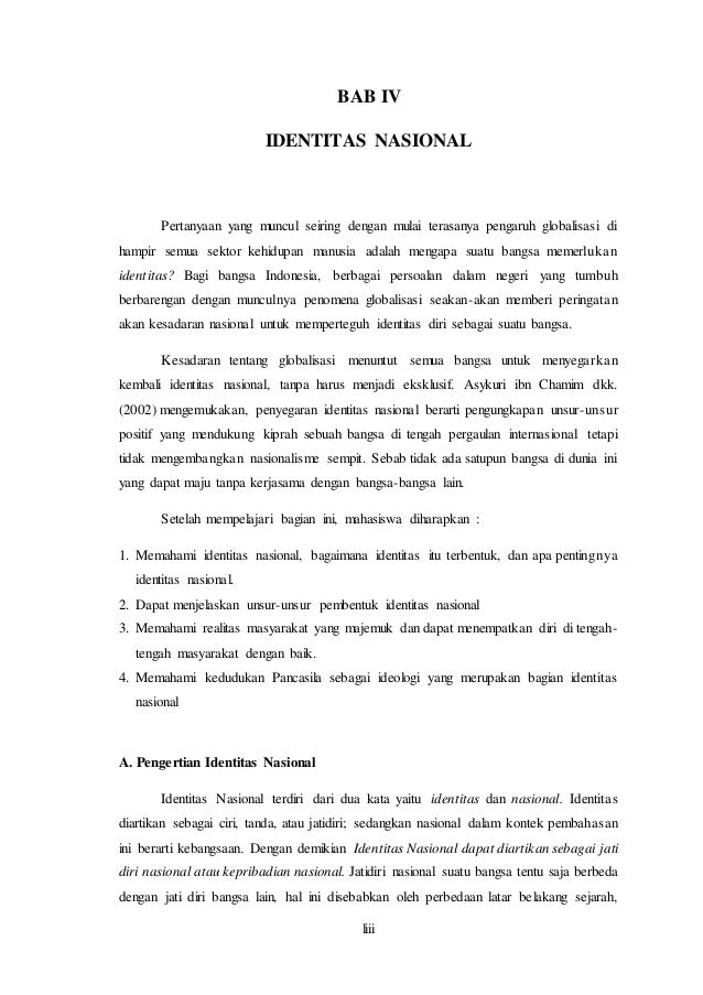 Pendidikan Kewarganegaraan Sebuah Jati Diri Bangsa