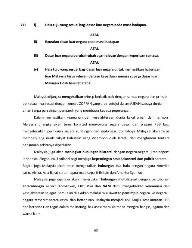 dasar luar negara tidak statik