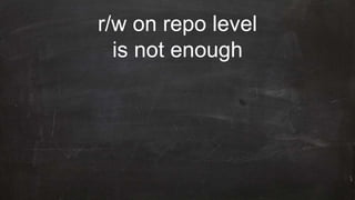 r/w on repo level
is not enough
 