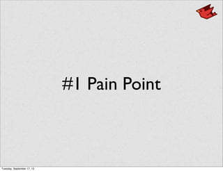 #1 Pain Point
Tuesday, September 17, 13
 