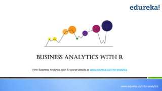 www.edureka.co/r-for-analytics
View Business Analytics with R course details at www.edureka.co/r-for-analytics
Business Analytics with R
 