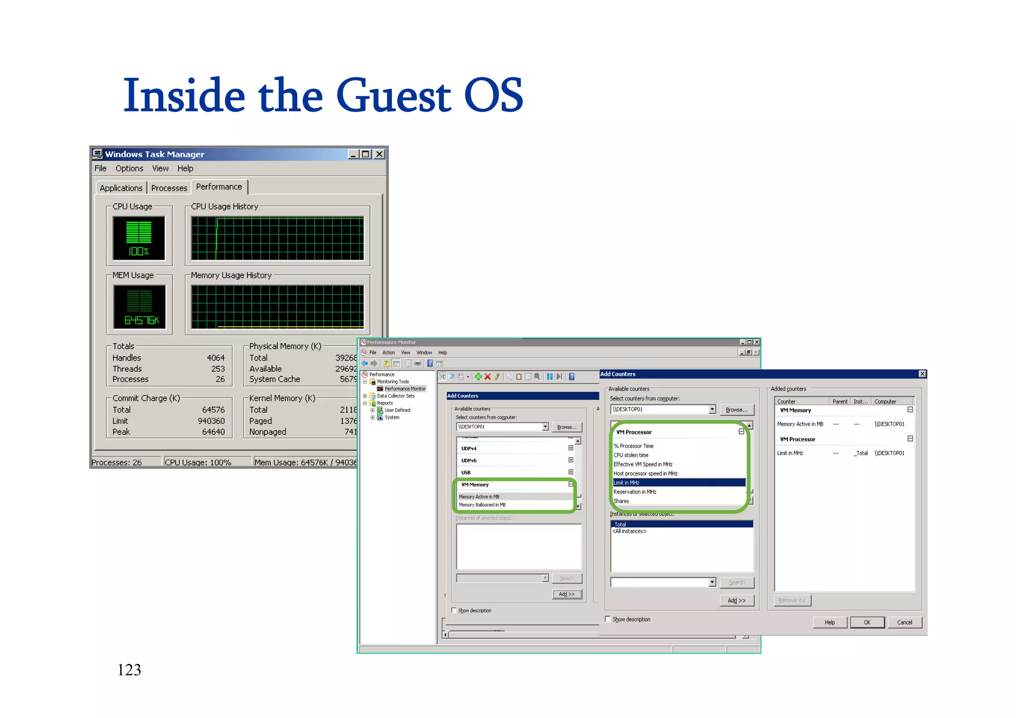 123
Inside the Guest OS
 