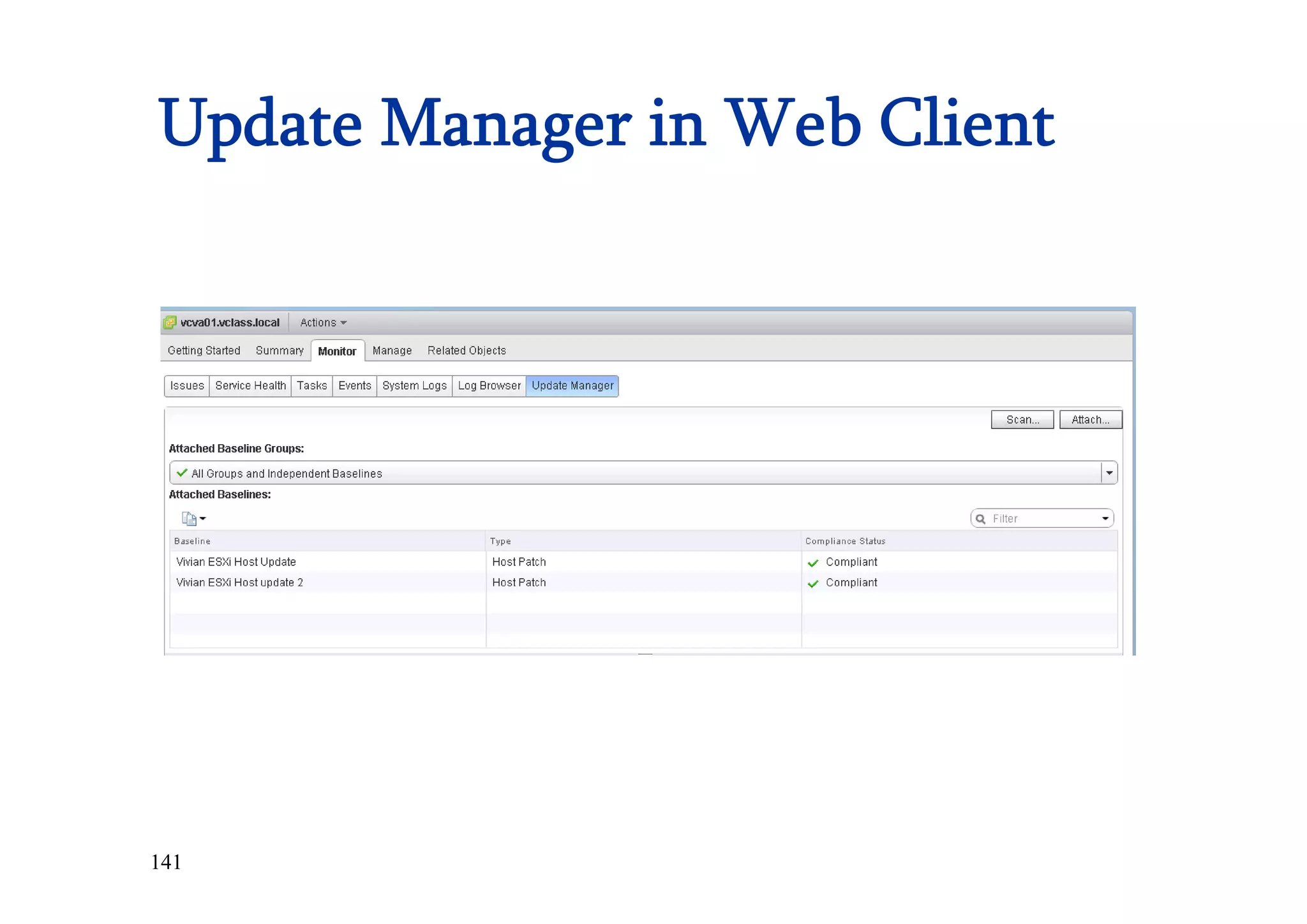 141
Update Manager in Web Client
 