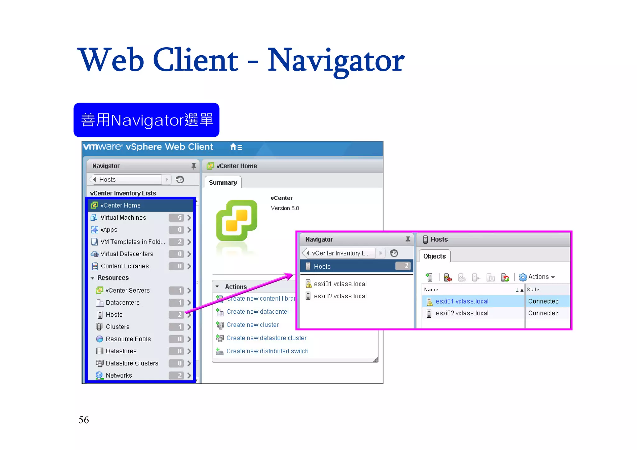 56
Web Client - Navigator
善用Navigator選單
 