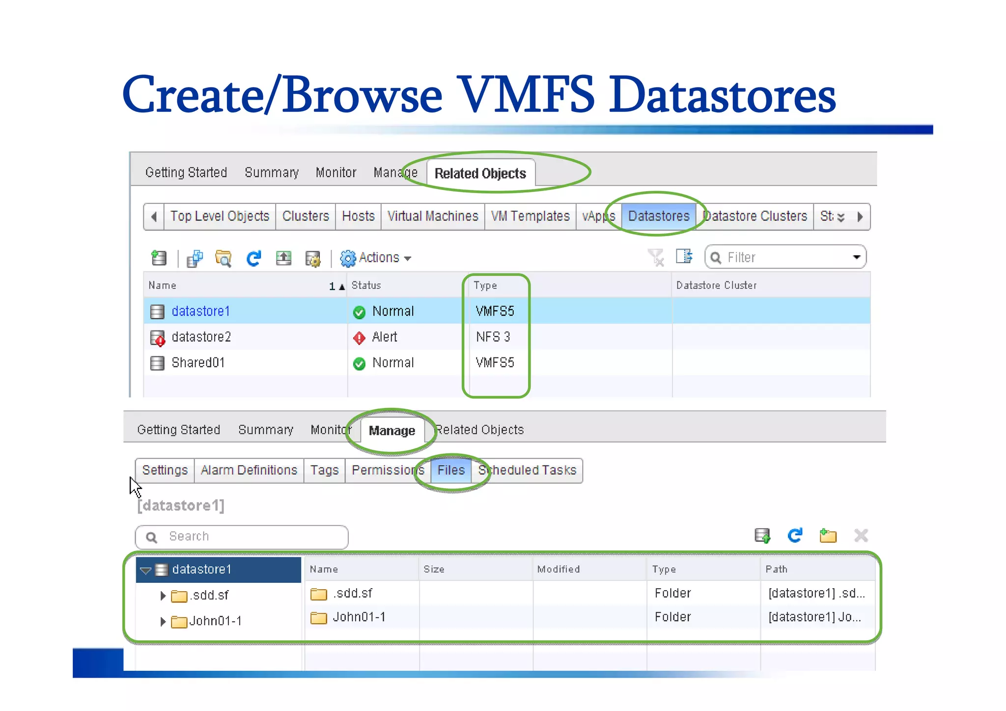 78
Create/Browse VMFS Datastores
 