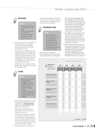 CLASS LESSONS | 41
What
,
s a typical day like?
GOALS
GOALS
GOAL
 