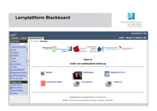 Lernplattform Blackboard
 