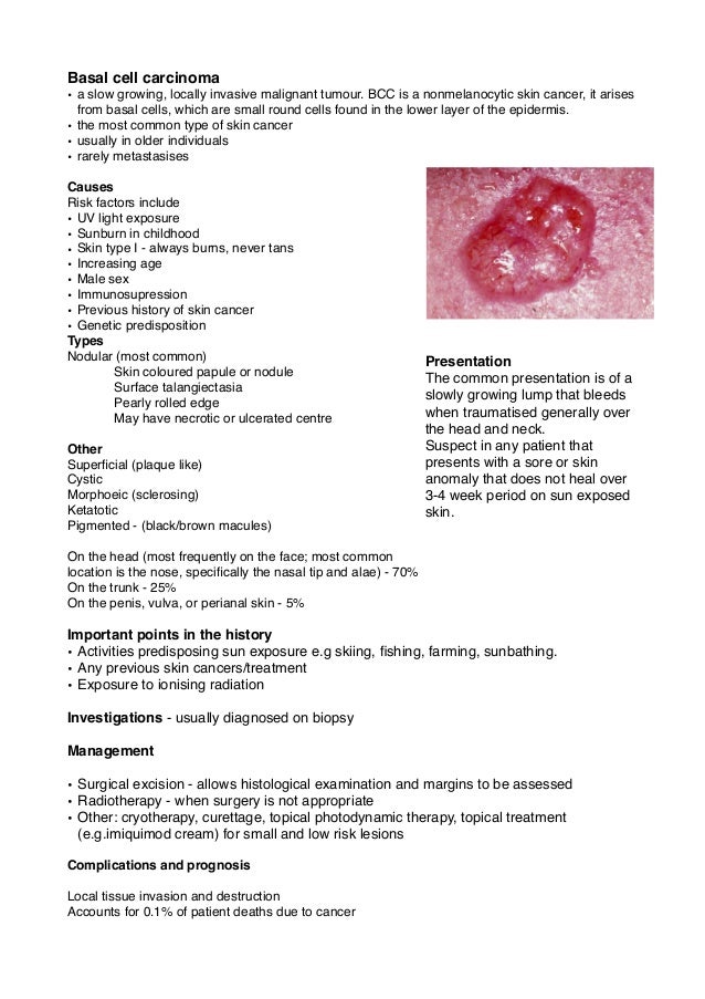 Basal Cell Carcinoma Sheet