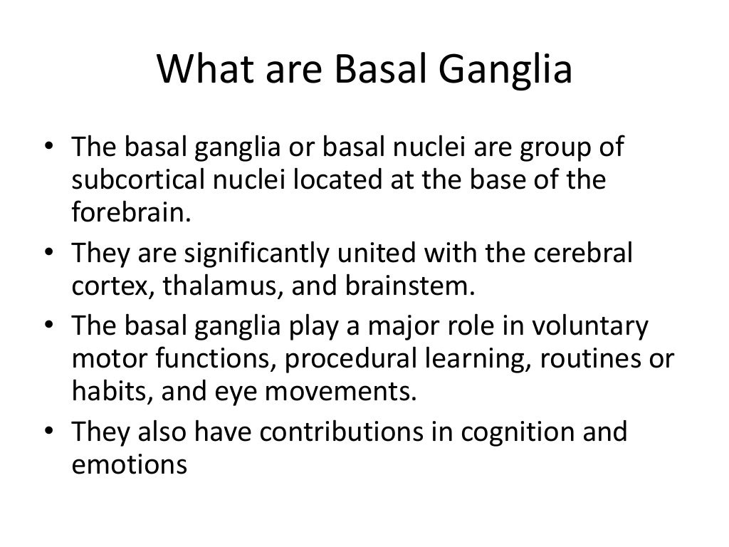 Basal ganglia stroke