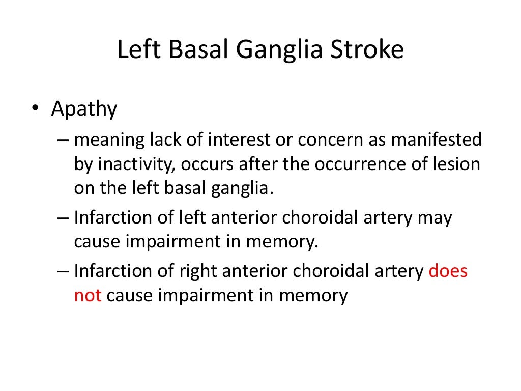 Basal ganglia stroke