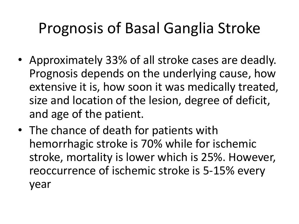 Basal ganglia stroke