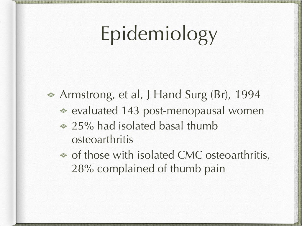 Basal joint arthritis presentation
