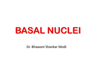BASAL NUCLEI
Dr. Bhawani Shankar Modi
 