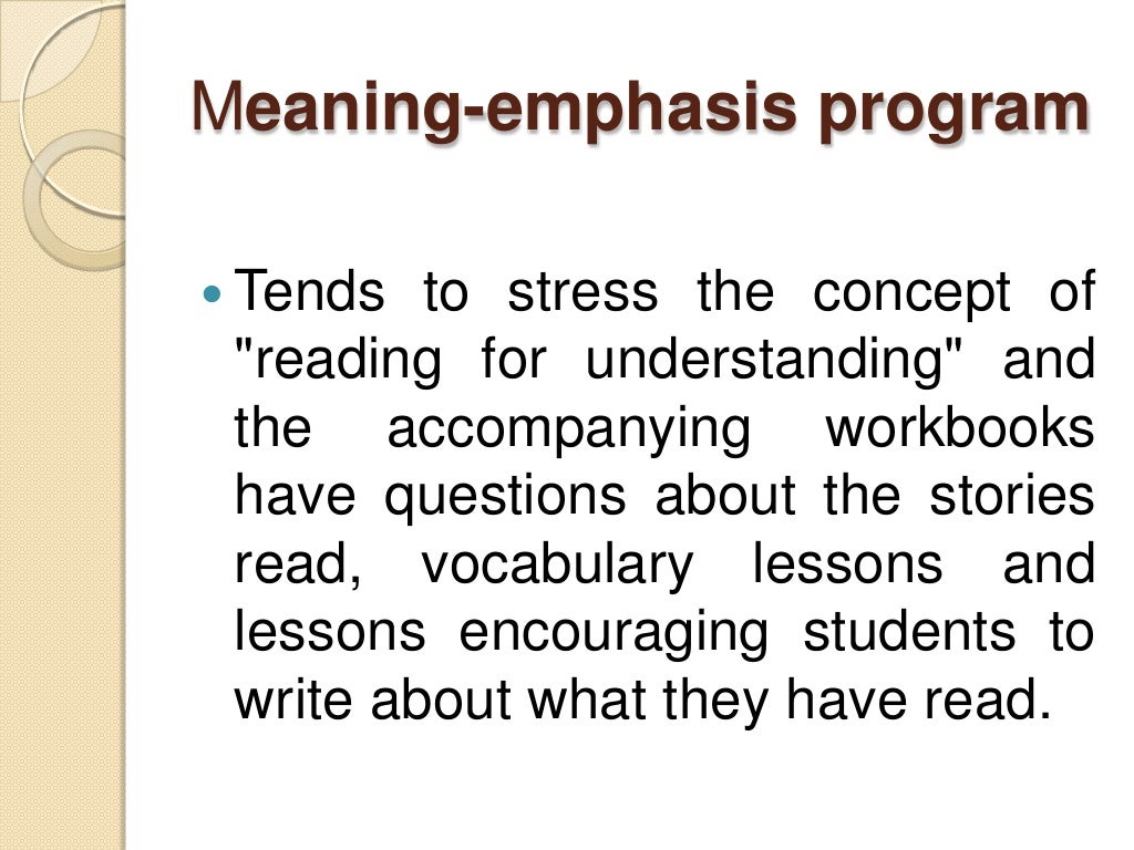 Basal reading approach
