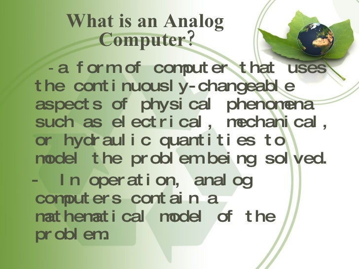 Analog and Digital Computers