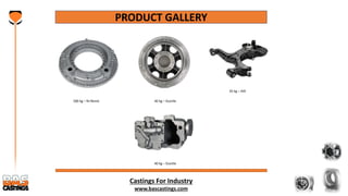 Castings For Industry
www.bascastings.com
PRODUCT GALLERY
35 kg – ADI
40 kg – Ductile
200 kg – Ni-Resist 40 kg – Ductile
 