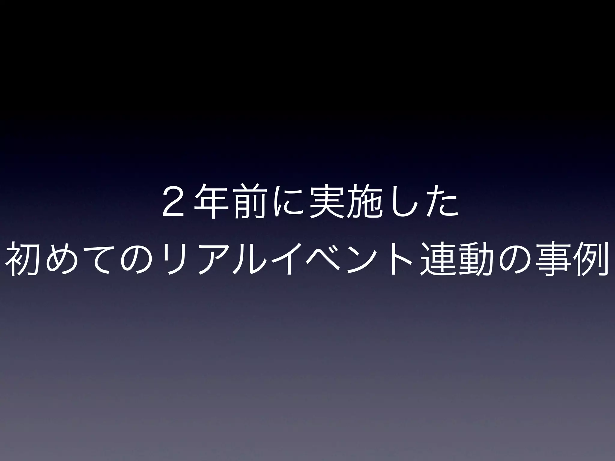 ２年前に実施した
初めてのリアルイベント連動の事例
 