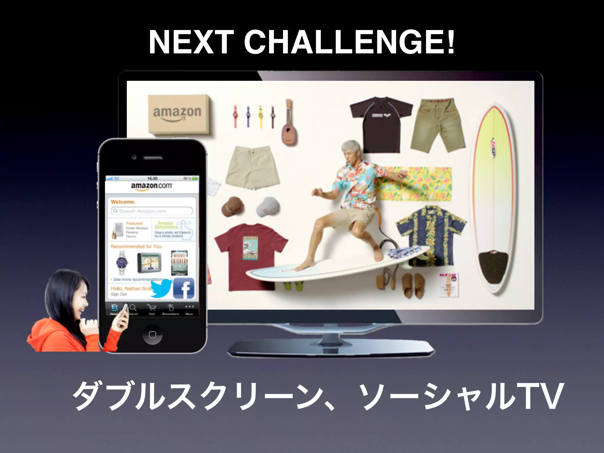 NEXT CHALLENGE!




ダブルスクリーン、ソーシャルTV
 