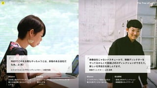 KIBO宇宙放送局
プロジェクト
2 企業との関係性／プロジェクト事例／メンバー The Tree of Light
Mission 担当領域
・ビジョンからブレないようにプロジェクトを
豊かにする
Mission 担当領域
エクスペリエンスデザインディレクター / 本瀬 智美
R&Dでこの光る樹もやっちゃうとは、余裕のある会社だ
なあ、と(笑)
日本初上陸のデジタルアートの
魅力を最大限に伝えるイベント
にする
インタラクティブ演出とLIVEの
魅力を余すことなく伝える
・音楽LIVEのディレクション
・映像配信のカメラワーク
プロジェクト
2 企業との関係性／プロジェクト事例／メンバー
映像ディレクター / 上田 昌輝
映像会社じゃないバスキュールで、映像ディレクターを
やってるからこそ音楽LIVEのディレクションができたり。
新しい化学反応を楽しんでます。
 