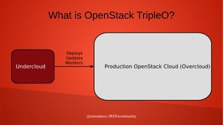 @rainsdance #RDOcommunity
What is OpenStack TripleO?
 