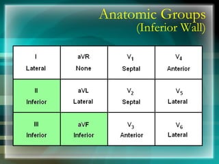 Anatomic Groups
(Inferior Wall)
 